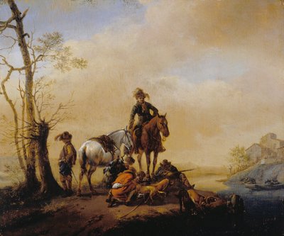 Halt of Sportsmen by Philips Wouwerman
